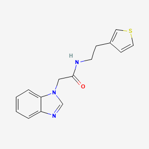 molecular formula C15H15N3OS B2603724 2-(1H-1,3-benzodiazol-1-yl)-N-[2-(thiophen-3-yl)ethyl]acetamide CAS No. 1286726-90-6