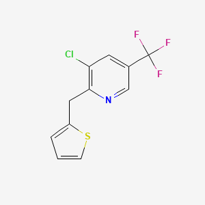 molecular formula C11H7ClF3NS B2603725 3-Chloro-2-(2-thienylmethyl)-5-(trifluoromethyl)pyridine CAS No. 339010-51-4