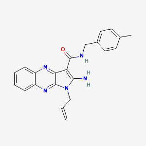 molecular formula C22H21N5O B2603728 1-烯丙基-2-氨基-N-(4-甲基苄基)-1H-吡咯并[2,3-b]喹喔啉-3-甲酰胺 CAS No. 799831-21-3
