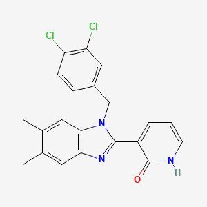 molecular formula C21H17Cl2N3O B2603729 3-[1-(3,4-dichlorobenzyl)-5,6-dimethyl-1H-1,3-benzimidazol-2-yl]-2(1H)-pyridinone CAS No. 860787-81-1