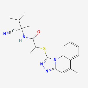 molecular formula C20H23N5OS B2603745 N-(2-cyano-3-methylbutan-2-yl)-2-[(5-methyl-[1,2,4]triazolo[4,3-a]quinolin-1-yl)sulfanyl]propanamide CAS No. 1061887-72-6