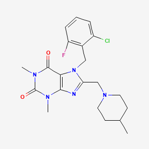 7-(2-chloro-6-fluorobenzyl)-1,3-dimethyl-8-[(4-methylpiperidin-1-yl)methyl]-3,7-dihydro-1H-purine-2,6-dione