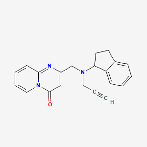 molecular formula C21H19N3O B2603767 2-{[(2,3-dihydro-1H-inden-1-yl)(prop-2-yn-1-yl)amino]methyl}-4H-pyrido[1,2-a]pyrimidin-4-one CAS No. 1197550-53-0