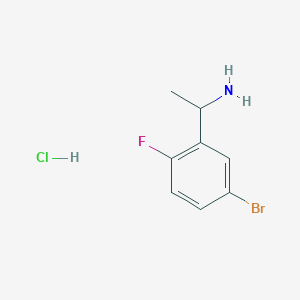 molecular formula C8H10BrClFN B2603775 1-(5-溴-2-氟苯基)乙胺;盐酸盐 CAS No. 2470441-30-4