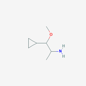 molecular formula C7H15NO B2603791 1-Cyclopropyl-1-methoxypropan-2-amine CAS No. 1602079-30-0