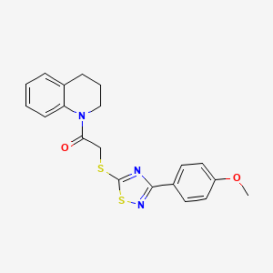 molecular formula C20H19N3O2S2 B2603795 1-(3,4-dihydro-2H-quinolin-1-yl)-2-[[3-(4-methoxyphenyl)-1,2,4-thiadiazol-5-yl]sulfanyl]ethanone CAS No. 864919-69-7