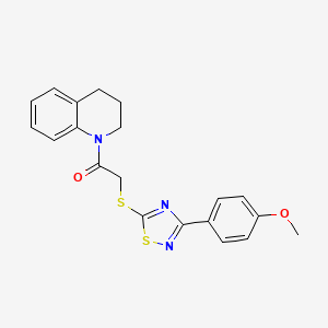 molecular formula C20H19N3O2S2 B2603795 1-(3,4-二氢-2H-喹啉-1-基)-2-[[3-(4-甲氧基苯基)-1,2,4-噻二唑-5-基]硫代]乙酮 CAS No. 864919-69-7