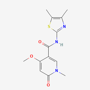 molecular formula C13H15N3O3S B2603797 N-(4,5-二甲基噻唑-2-基)-4-甲氧基-1-甲基-6-氧代-1,6-二氢吡啶-3-甲酰胺 CAS No. 2034527-25-6