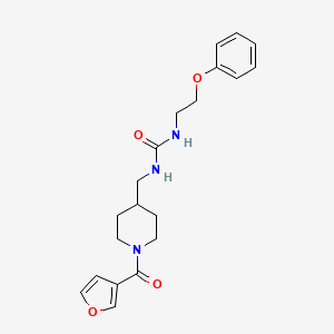 molecular formula C20H25N3O4 B2603799 1-((1-(呋喃-3-羰基)哌啶-4-基)甲基)-3-(2-苯氧基乙基)脲 CAS No. 1396715-20-0