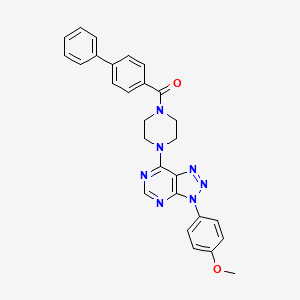 molecular formula C28H25N7O2 B2603801 [1,1'-biphenyl]-4-yl(4-(3-(4-methoxyphenyl)-3H-[1,2,3]triazolo[4,5-d]pyrimidin-7-yl)piperazin-1-yl)methanone CAS No. 920183-81-9