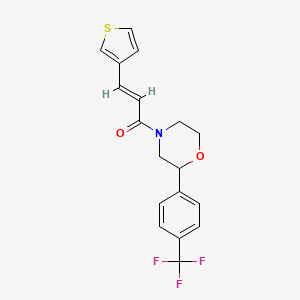 (E)-3-(thiophen-3-yl)-1-(2-(4-(trifluoromethyl)phenyl)morpholino)prop-2-en-1-one
