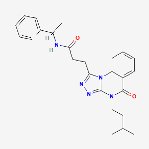 3-[4-(3-methylbutyl)-5-oxo-4,5-dihydro[1,2,4]triazolo[4,3-a]quinazolin-1-yl]-N-(1-phenylethyl)propanamide