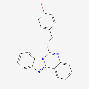 molecular formula C21H14FN3S B2603810 6-[(4-Fluorobenzyl)thio]benzimidazo[1,2-c]quinazoline CAS No. 688792-76-9