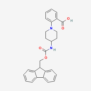 molecular formula C27H26N2O4 B2603814 2-[4-(9H-Fluoren-9-ylmethoxycarbonylamino)piperidin-1-yl]benzoic acid CAS No. 2305253-63-6