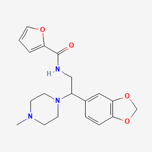 molecular formula C19H23N3O4 B2603824 N-(2-(benzo[d][1,3]dioxol-5-yl)-2-(4-methylpiperazin-1-yl)ethyl)furan-2-carboxamide CAS No. 896342-59-9