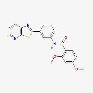 molecular formula C21H17N3O3S B2603825 2,4-dimethoxy-N-(3-(thiazolo[5,4-b]pyridin-2-yl)phenyl)benzamide CAS No. 863589-44-0