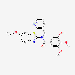 molecular formula C25H25N3O5S B2603826 N-(6-ethoxybenzo[d]thiazol-2-yl)-3,4,5-trimethoxy-N-(pyridin-3-ylmethyl)benzamide CAS No. 895014-63-8