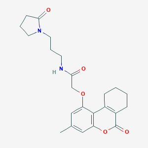 2-[(3-methyl-6-oxo-7,8,9,10-tetrahydro-6H-benzo[c]chromen-1-yl)oxy]-N-[3-(2-oxopyrrolidin-1-yl)propyl]acetamide