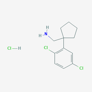 molecular formula C12H16Cl3N B2603843 [1-(2,5-Dichlorophenyl)cyclopentyl]methanamine;hydrochloride CAS No. 2580200-76-4