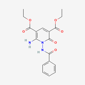 Diethyl 6-amino-1-(benzoylamino)-2-oxo-1,2-dihydro-3,5-pyridinedicarboxylate