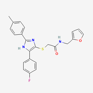 2-{[5-(4-fluorophenyl)-2-(4-methylphenyl)-1H-imidazol-4-yl]thio}-N-(2-furylmethyl)acetamide