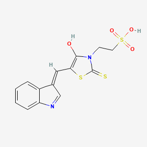 (Z)-2-(5-((1H-indol-3-yl)methylene)-4-oxo-2-thioxothiazolidin-3-yl)ethanesulfonic acid