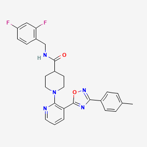 N-[(2,4-difluorophenyl)methyl]-1-{3-[3-(4-methylphenyl)-1,2,4-oxadiazol-5-yl]pyridin-2-yl}piperidine-4-carboxamide