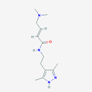 molecular formula C13H22N4O B2603855 (E)-4-(Dimethylamino)-N-[2-(3,5-dimethyl-1H-pyrazol-4-yl)ethyl]but-2-enamide CAS No. 2411335-66-3