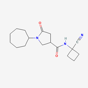molecular formula C17H25N3O2 B2603857 N-(1-cyanocyclobutyl)-1-cycloheptyl-5-oxopyrrolidine-3-carboxamide CAS No. 1445133-73-2