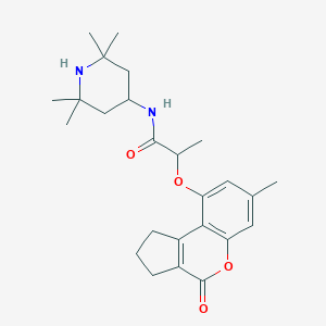 2-[(7-methyl-4-oxo-1,2,3,4-tetrahydrocyclopenta[c]chromen-9-yl)oxy]-N-(2,2,6,6-tetramethyl-4-piperidinyl)propanamide