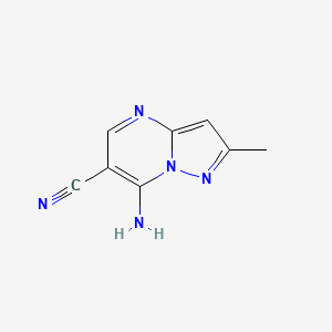 molecular formula C8H7N5 B2603865 7-Amino-2-methylpyrazolo[1,5-a]pyrimidine-6-carbonitrile CAS No. 255389-59-4