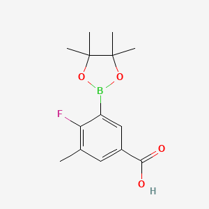 5-Carboxy-2-fluoro-3-methylphenylboronic acid, pinacol ester