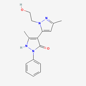1-Phenyl-1'-(2-hydroxyethyl)-3,3'-dimethyl-5-hydroxy[4,5']-bipyrazol