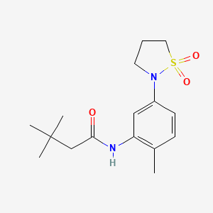 molecular formula C16H24N2O3S B2603874 N-(5-(1,1-dioxidoisothiazolidin-2-yl)-2-methylphenyl)-3,3-dimethylbutanamide CAS No. 941932-53-2