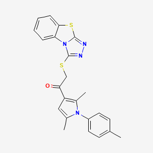 1-[2,5-dimethyl-1-(4-methylphenyl)-1H-pyrrol-3-yl]-2-{7-thia-2,4,5-triazatricyclo[6.4.0.0^{2,6}]dodeca-1(8),3,5,9,11-pentaen-3-ylsulfanyl}ethan-1-one