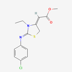 (E)-methyl 2-((Z)-2-((4-chlorophenyl)imino)-3-ethylthiazolidin-4-ylidene)acetate