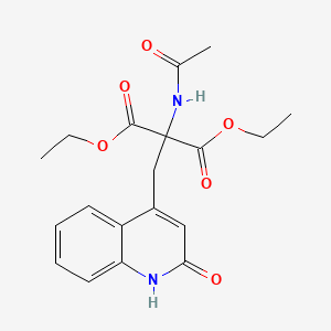 molecular formula C19H22N2O6 B2603884 Diethyl 2-acetamido-2-((2-oxo-1,2-dihydroquinolin-4-yl)methyl)malonate CAS No. 4900-38-3