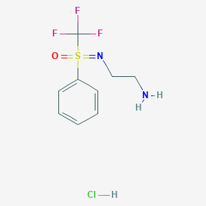 molecular formula C9H12ClF3N2OS B2603889 2-氨基乙基亚氨基苯基三氟甲基-16-砜盐酸盐 CAS No. 2095411-16-6