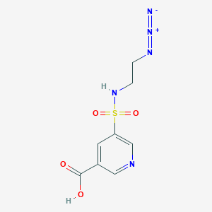 molecular formula C8H9N5O4S B2603890 5-(2-Azidoethylsulfamoyl)pyridine-3-carboxylic acid CAS No. 2174008-08-1