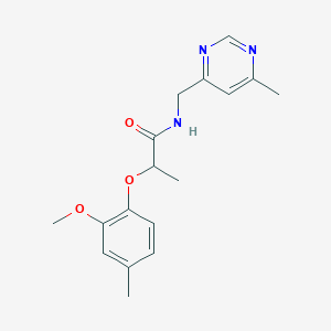 2-(2-methoxy-4-methylphenoxy)-N-((6-methylpyrimidin-4-yl)methyl)propanamide
