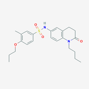 molecular formula C23H30N2O4S B2603918 N-(1-丁基-2-氧代-1,2,3,4-四氢喹啉-6-基)-3-甲基-4-丙氧基苯磺酰胺 CAS No. 954686-42-1