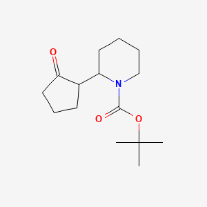 molecular formula C15H25NO3 B2603930 叔丁基2-(2-氧代环戊基)哌啶-1-羧酸酯 CAS No. 1522098-66-3