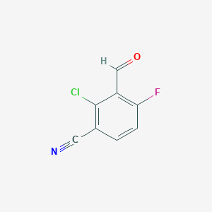 molecular formula C8H3ClFNO B2603937 2-Chloro-4-fluoro-3-formylbenzonitrile CAS No. 924626-91-5