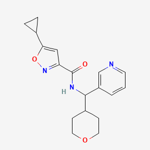 5-cyclopropyl-N-[(oxan-4-yl)(pyridin-3-yl)methyl]-1,2-oxazole-3-carboxamide