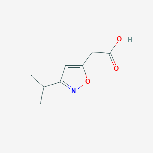 molecular formula C8H11NO3 B2603950 2-(3-Propan-2-yl-1,2-oxazol-5-yl)acetic acid CAS No. 1024606-08-3