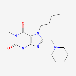 7-butyl-1,3-dimethyl-8-(piperidin-1-ylmethyl)-3,7-dihydro-1H-purine-2,6-dione
