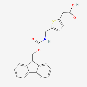 molecular formula C22H19NO4S B2603973 2-[5-[(9H-Fluoren-9-ylmethoxycarbonylamino)methyl]thiophen-2-yl]acetic acid CAS No. 634204-28-7