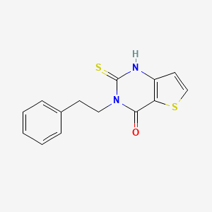 molecular formula C14H12N2OS2 B2603975 3-(2-phenylethyl)-2-thioxo-2,3-dihydrothieno[3,2-d]pyrimidin-4(1H)-one CAS No. 162519-32-6