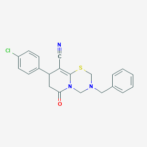 3-benzyl-8-(4-chlorophenyl)-6-oxo-3,4,7,8-tetrahydro-2H,6H-pyrido[2,1-b][1,3,5]thiadiazine-9-carbonitrile