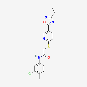 molecular formula C18H17ClN4O2S B2603986 N-(3-chloro-4-methylphenyl)-2-((5-(3-ethyl-1,2,4-oxadiazol-5-yl)pyridin-2-yl)thio)acetamide CAS No. 1251559-03-1